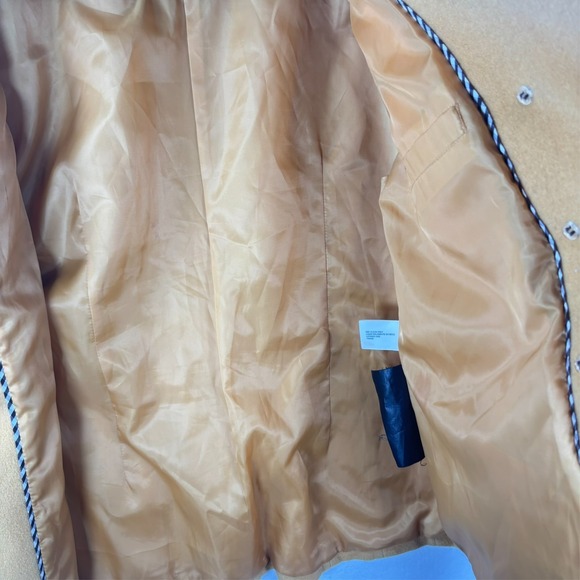 St. Johns Bay Pea Coat Womens SZ L Deep Yellow Classic Double Breasted Buttons - Picture 7 of 10